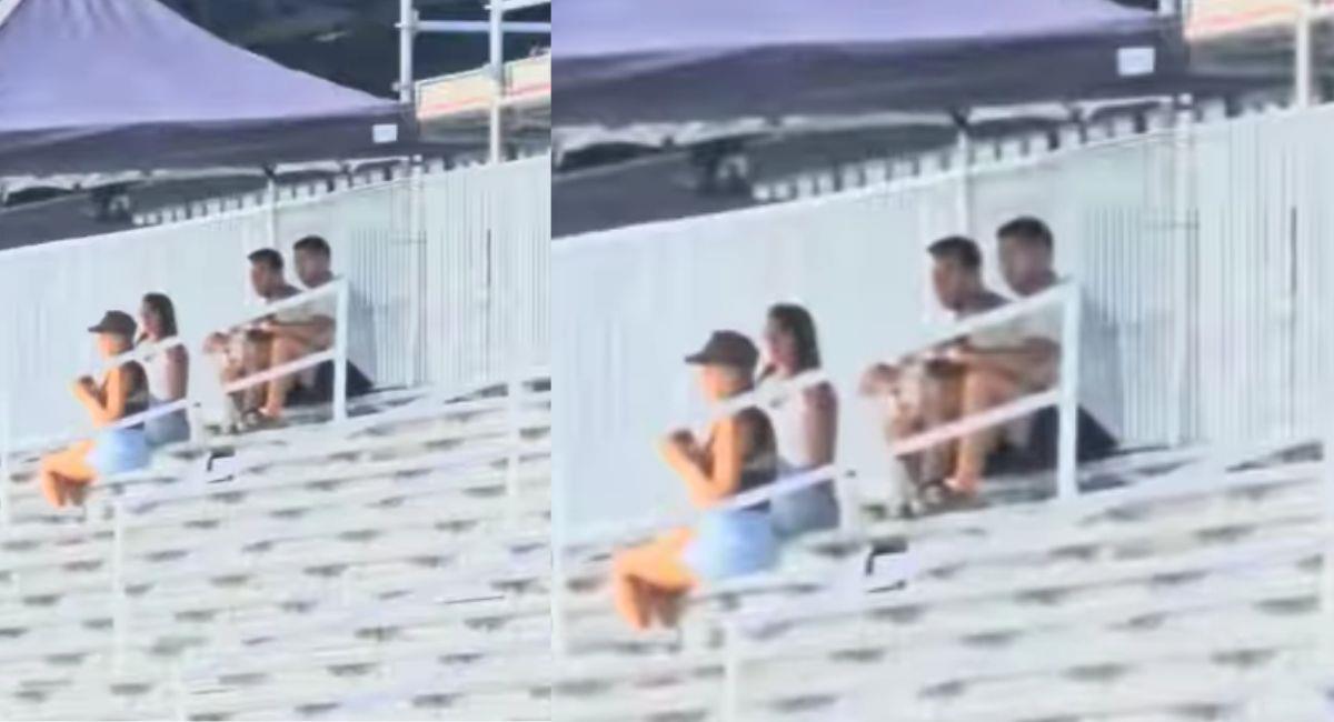 Lionel Messi y Luis Suárez estaban entre las gradas del estadio. Fueron captados por un hincha. Foto: TikTok