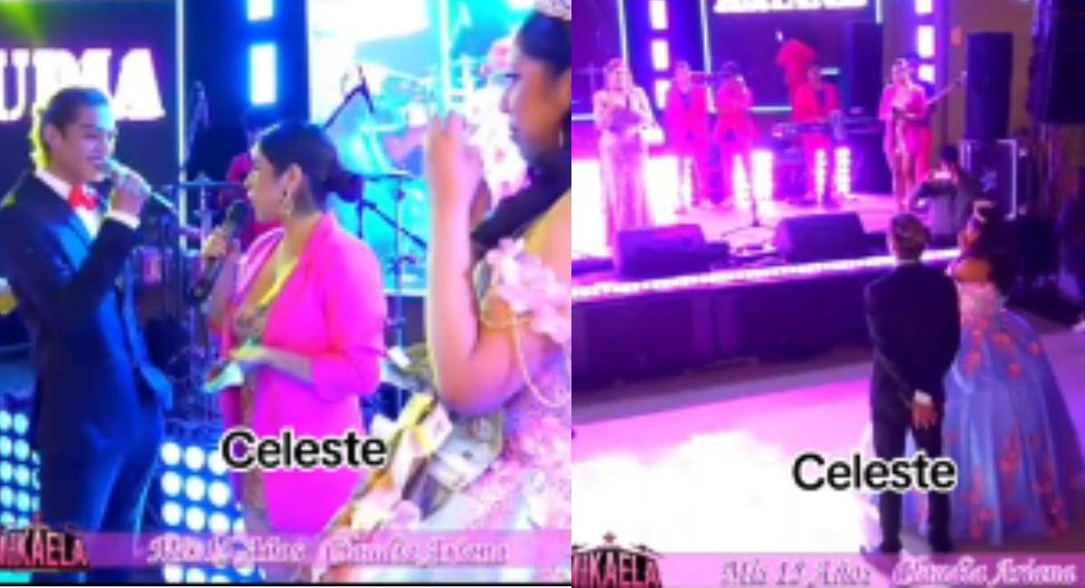 Saymon Ruiz se presentó en unos "quinces" y puso a bailar a todos los asistentes a la fiesta. Foto: TikTok Captura video.